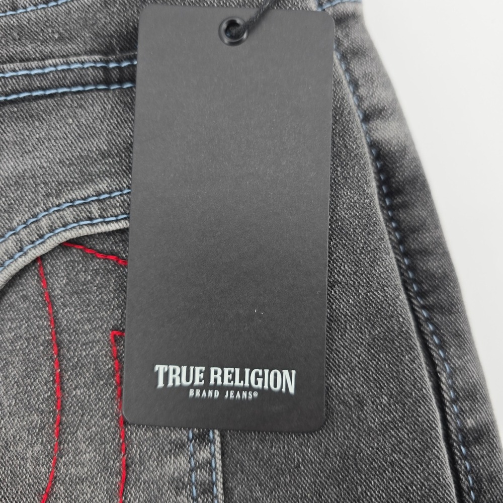 True Religion Ricky Relaxed Straight Jeans Mens Grey Phantom Wash 36x34 NWT - Picture 5 of 11